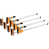 POWERTEC 71602-P2V, 4PK, 48" Woodworking Parallel Clamps Jaw Bar Clamp Spreader Tool
