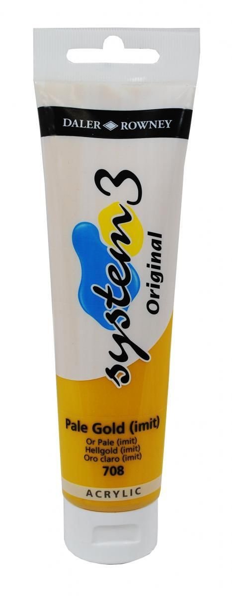 Daler Rowney System 3 Original Acrylic Paint 150ml Tubes - Pale Gold Imit.