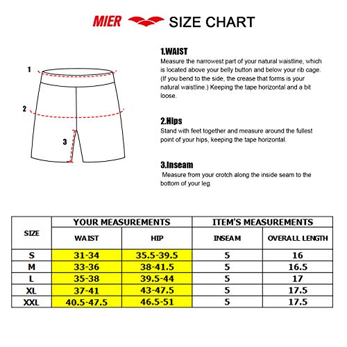 MIER Men's 5 Inches Running Athletic Shorts Quick Dry Workout Training Tennis Shorts with 4