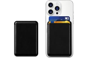 KPNEOL Magnetic Wallet for iPhone, Leather Magsafe Phone Wallet Mag Wallets RFID, Magnetic Wallets 3 Card Holder For iPhone 16/15/14/13/12 Series, Black