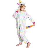 UDERUI Kids Unicorn Onesie Pajamas One-Piece Cosplay Costume Animal Sleepwear Girls And Boys