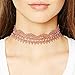 Tpocean Pink Lace Choker Necklace Set Gothic Floral Tattoo Thick Choker Necklace for Women Girls 90s 7 PCS
