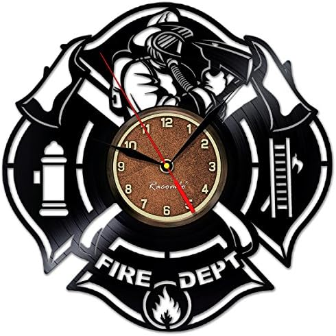 Fire Department Wall Clock Patch Badge Design Stickers Proffessional Decor Merchandise Life Fire Servise Profession Home Artwork Gifts