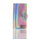 Beautybigbang 20 Slots Nail Stamping Plate Holder Case Holo Unicorn Rainbow Glitter Nail Art Stamp Plate Organizer, rectangle