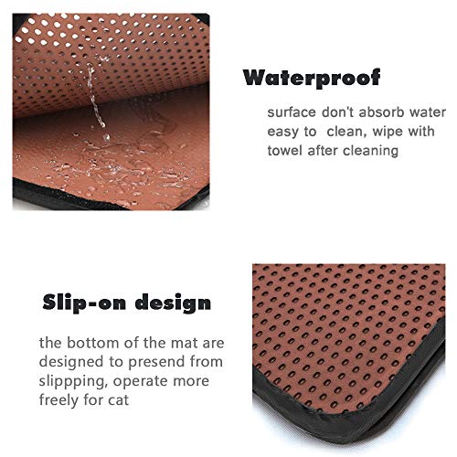 EACHON Cat Litter Mat Litter Trapping Mat, 30" X 22" Inch Honeycomb Double Layer Design Waterproof Urine Proof Trapper Mat for Litter Boxes, Large Size Easy Clean Scatter Control - Thumbnail 3