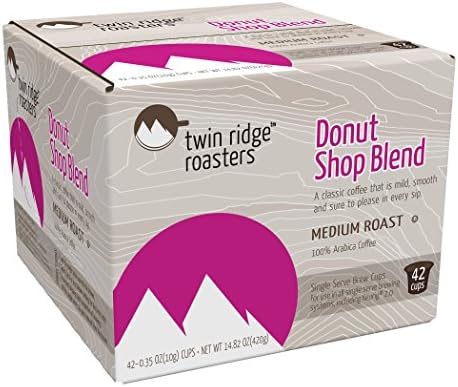 Twin Ridge Roasters Coffee Compatible with 2.0 Brewers, Donut Shop Blend 42 Count,