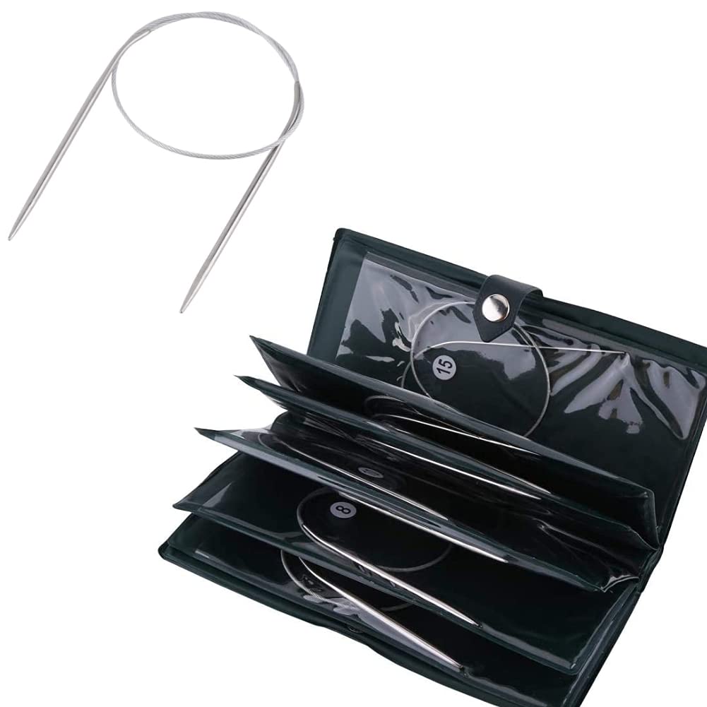 11Pcs Stainless Steel Circular Knitting Needles Crochet Craft AccessoriesProfessional, Knitting Needles Set Knitting Sets