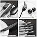 Black Silverware Set with Serving Pieces - Deedro 48-Piece Stainless Steel flatware Cutlery Utensil Set for Dessert & Dinner, Mirror Polished Knives Forks Spoons Set Service for 8