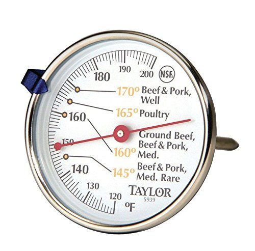 Taylor Meat Thermometer Meat 120 To 200 Deg F 2-3/4" Dia. Dial