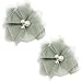 Wholesale Princess 2pc 2.5" Tulle Hair Clips with Rhinestone and Pearl Center Gray