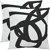HYZUIMEI Double Sided Design Black and White Throw Pillow Covers - Modern Throw Pillow Cases for Home Decor, 18x18 Inches Set