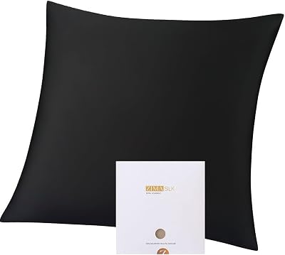 ZIMASILK 100% Mulberry Silk Pillowcase 19 Momme 80x80 cm Black