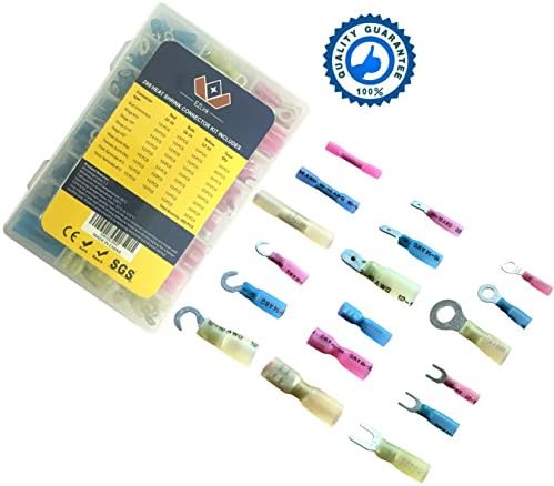 280PCS Heat Shrink Wire Connector Marine Automotive Kit, Insulated Crimp Terminals Set, Heat Shrink Wire Crimp Electrical Connector