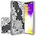 iPhone Xs Max Case, XS Max Case, iPhone 10(Ten) S Max Case Huness TPU Grip Bumper and Clear Flower Transparent Hard PC Backplate Hybrid Slim Phone Case for Apple iPhone Xs Max Plus 2018(6.5