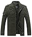 WenVen Mens Utility Heavyweight Warm Parka Cotton Twill Jacket (Army Green,M)
