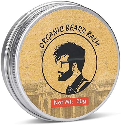 100% Organic Beard Balm Moustache Grooming -All-Natural Beard Leave-In Conditioner- Organic and Natural Essential Oils- Hydrates and Moisturizes Beard and Skin- Prevents Itchy Skin and Dandruff