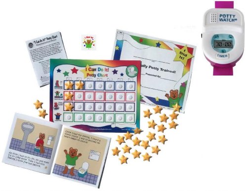 Kenson Kids Potty Training Chart System with Potty Watch Timer Aid, Pink
