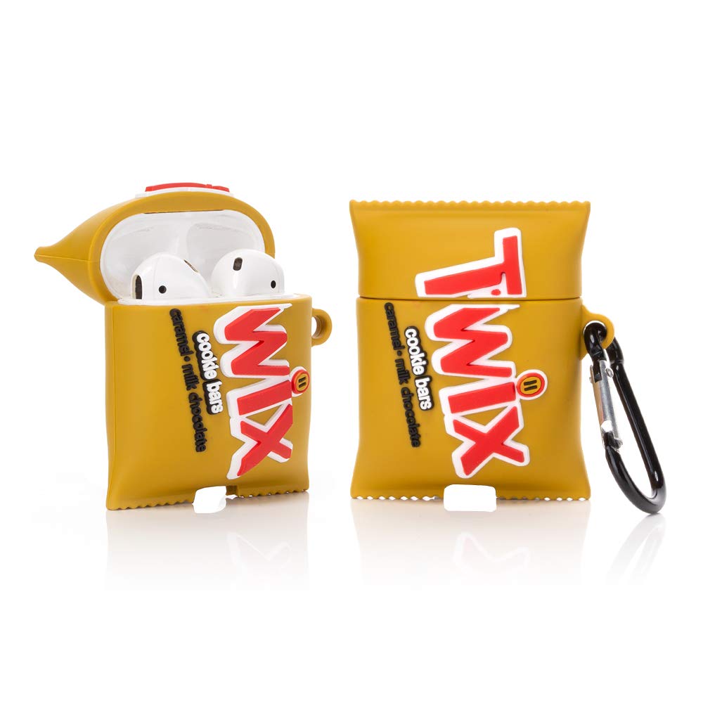 ZAHIUS Airpods Silicone Case Funny Cover Compatible for Apple Airpods 1&2 [3D Snacks Cartoon Pattern][Best Gift for Girl Boy] (Twix)