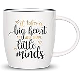 CARAKNOTS Teacher Appreciation Gifts for Women Coffee Mug Teacher Gifts for Valentines Day Birthday Retirement Graduation Christmas Thank you Present White Ceramic Coffee Mug Cups 13 oz