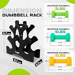 Yes4All Neoprene Dumbbells Set with Rack/3 Pairs of