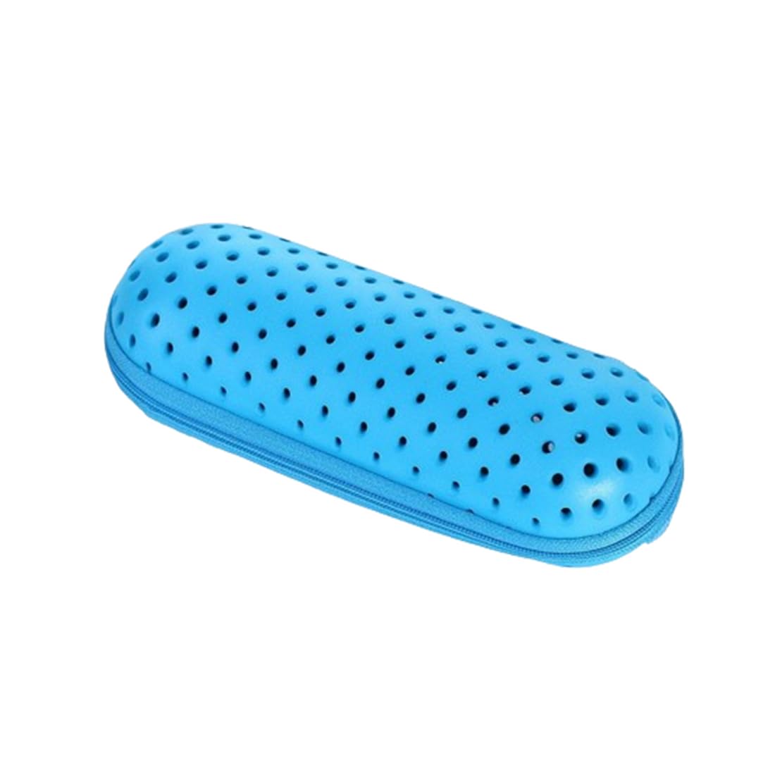 LAWALEISHE Swimming Goggle Storage Case - EVA Material, Ideal for Swimmers on the Go with Drainage & Ventilation Holes and Secure Zipper Closure for Goggle Protection (Light Blue)