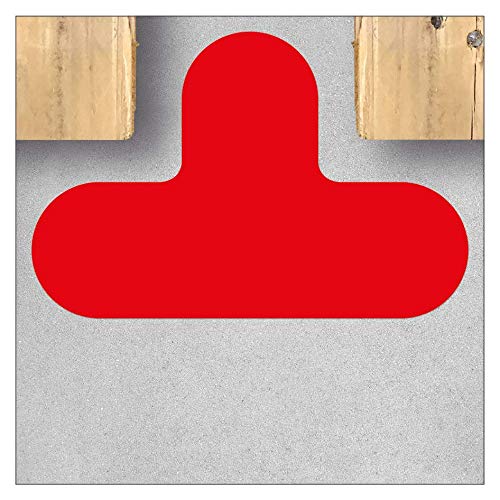 Self Adhesive Floor Marking T-Piece/T Shape, 290 x 190 mm/Schenkel 90 mm/Rot, red, 10