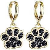 Lovely Paw Print Earrings for Women Cat Puppy Dog Bear Paw Hoop Drop Dangle Earrings Charm Gift For Dog Cat Animal Lover