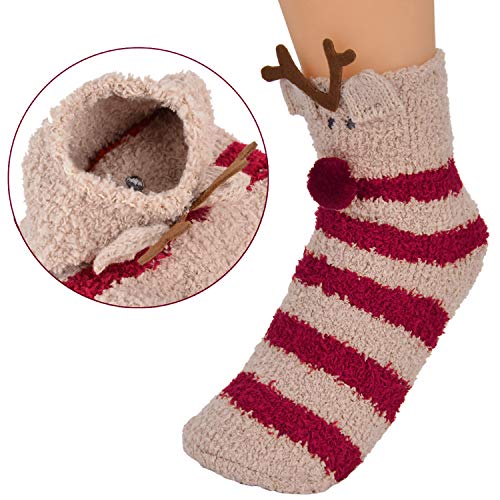 Christmas Socks, Fascigirl 3 Pair Santa Socks Christmas Slipper Socks Women Christmas Socks Kids Ladies Christmas Socks Snowflake Socks Snowflake Socks Colorful Socks