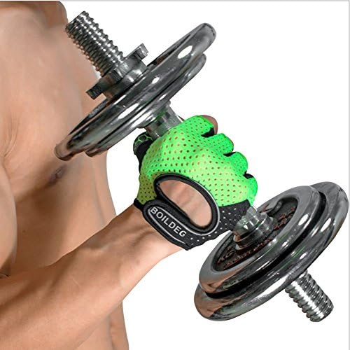 LZJZ Breathable Fitness Gloves Weightlifting, Biking, Cycling Spyware Microfiber Silica Weight Training Gloves Can Be Used For Callus And Protect Your Wrist (Light green)