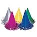Assorted Color Fringed Foil Deluxe Party Hats - 6 Count - Fun & Festive Headwear for Celebrations and Events