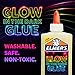Elmer's Magical Liquid Slime Activator (8.75 fluid ounces) and Elmer's Glow in the Dark Liquid Glue, Great for Making Slime, Washable, Assorted Colors, 5 Ounces Each
