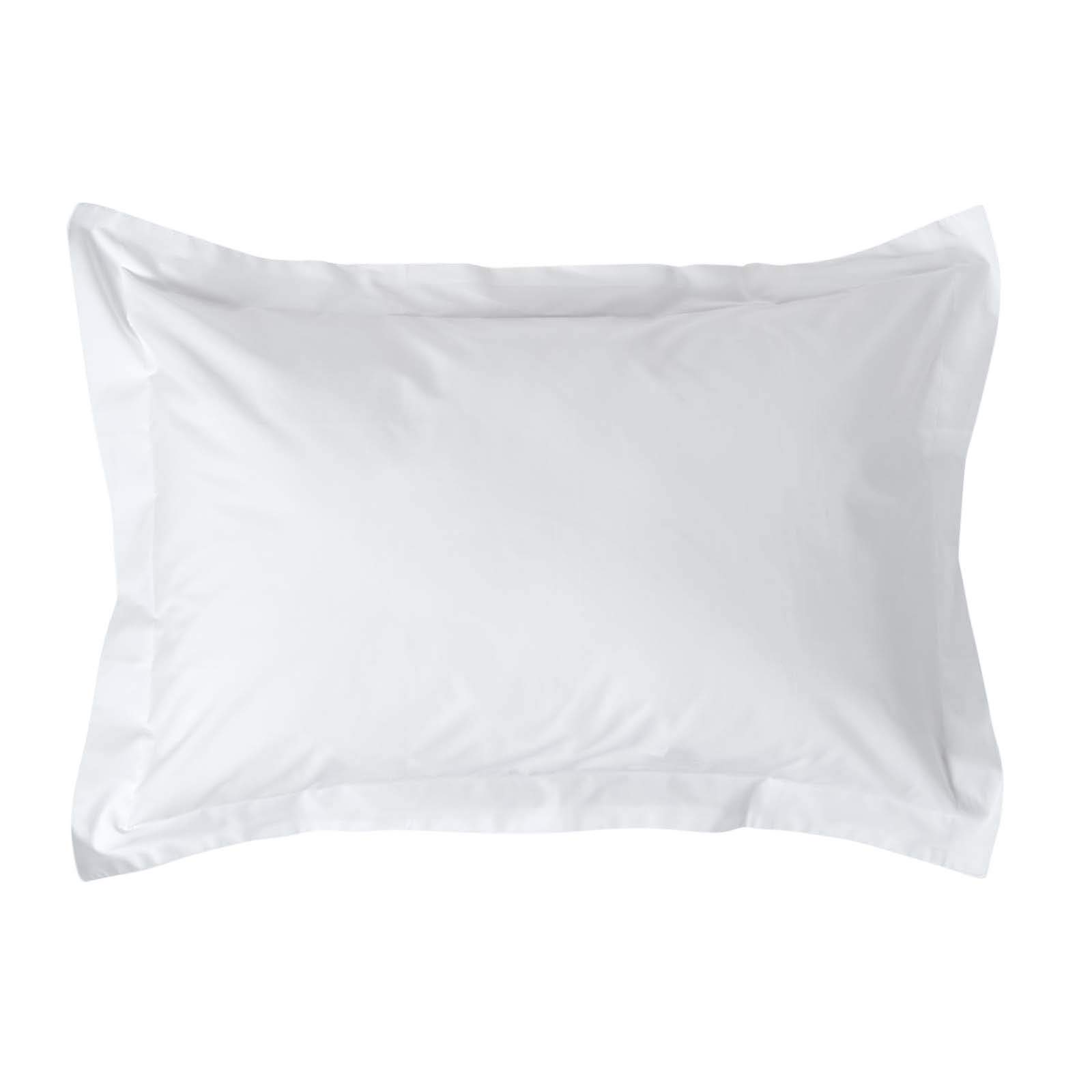 HOMESCAPES White Pure Egyptian Cotton Oxford Pillowcase Standard Size 200 TC 400 Thread Count Percale Equivalent Pillow Case