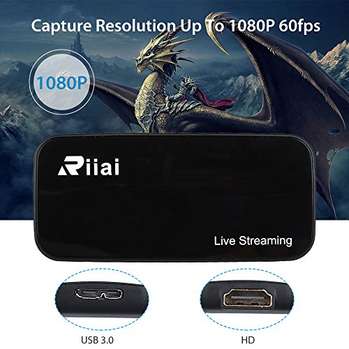 Game Capture HDMI USB 3.0 FHD Drive-free 4K 1080P 60FPS Live Streaming Video Box Black Superior Low Latency Technology For PS3 PS4 Wii Support XSplit NS (YK752 4k 30FPS)