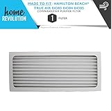 Hamilton Beach True Air 04383 04384 04385 990051000 Compact Comparable Aftermarket Air Purifier Filter. A Quality Home Revolution Brand Replacement.