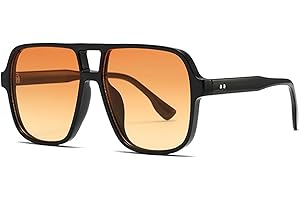 Retro Square Aviator Sunglasses for Women Men 70s Vintage Style Rectangle Shades Trendy Unisex Sun Glasses Fashion 8077