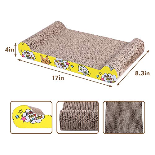 NNN Cat Scratcher Cardboard 3 Pack, Cat Recycle Corrugated Cat Scratching Pad, Cat Scratching