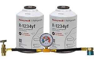 ZeroR® Top Off Kit #2 - Genuine 8oz HFO-R1234yf Refrigerant (2 Cans) & HD Brass Can Tap with Gauge