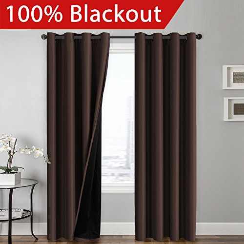 100% blackout curtain set, thermal insulated & ener…
