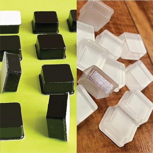 Clear Tall Square Adhesive Rubber Bumper Pads - Rubber Feet for Speakers, Electronics, Furniture, Appliances, Audio Equipment - 20 Pieces