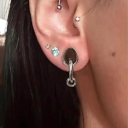 Twolobes 1 pair Silver Ear Gauges Drop Pattern with