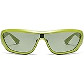 willochra Oversized One Piece Sunglasses For Women Men Fashion Vintage Shield Sun Glasses Y2K green Eyewear UV400 Goggles