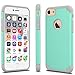 Tekcoo for iPhone 8 Case, Tekcoo iPhone 7 Case for Girls, [Tbaron Series] Bumper Case Shock Absorbing Hard Hybrid Slim Thin Cute Cover [Scratch Proof] Plastic Shell + TPU Rubber Inner [Turquoise]