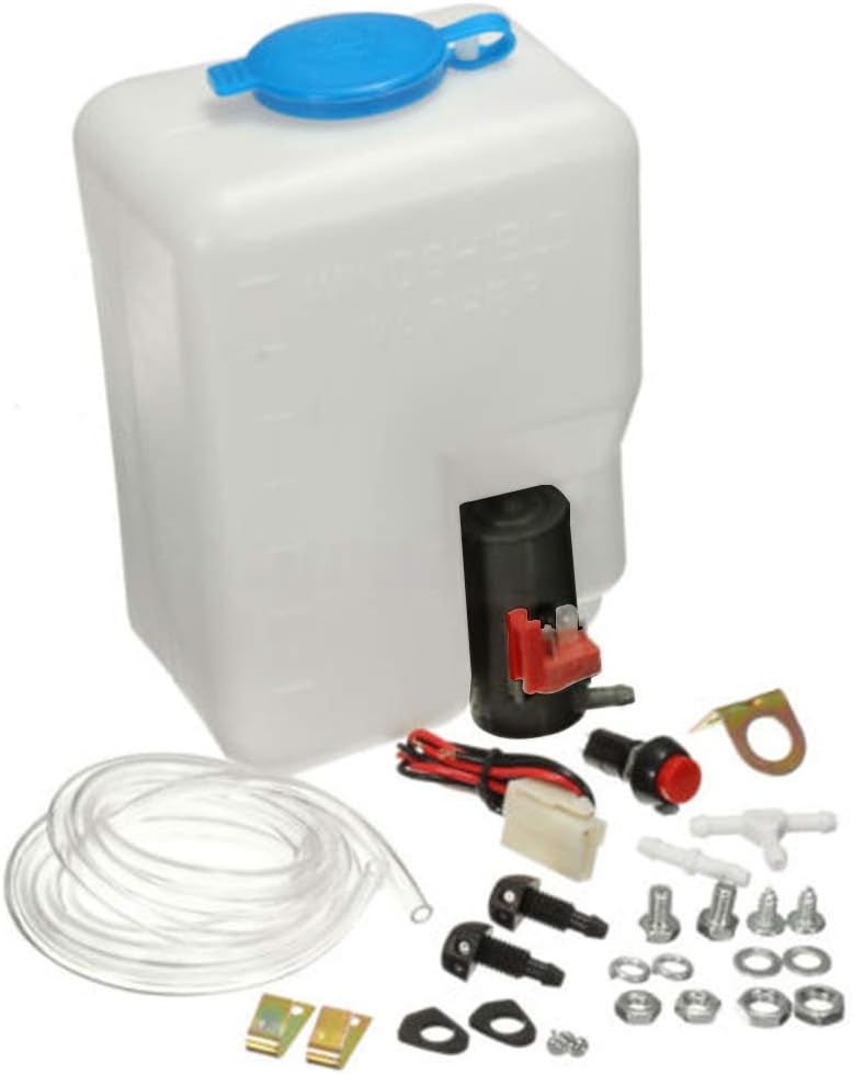 Naugust Washer Tank Pump Bottle Kit Universal Car Windshield Wiper Systems Reservoir