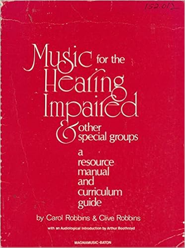 Music for the Hearing Impaired book cover. Red cover with text.