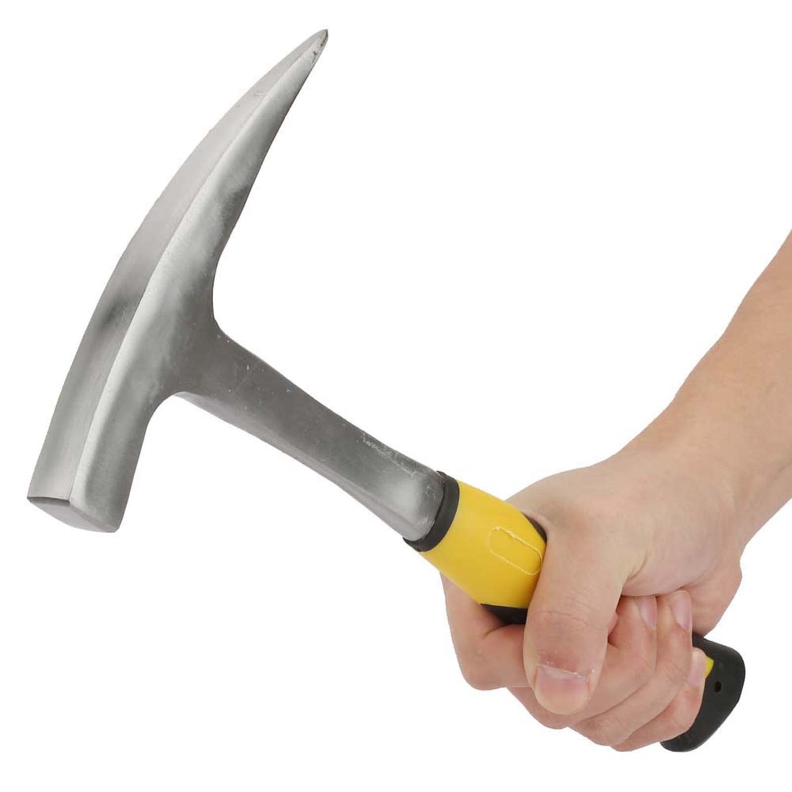 Oumefar Geological Hammer,Brick Hammer Double Head Flat Mouth Hammer Geological Exploration Hammer Rock Pick Hammer Hammer with Pointed Tip for Geologists Quarry Workers (Small)