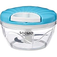 Amazon Brand - Solimo 500 ml Large Vegetable Chopper with 3 Blades, Blue