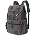 Lifewit 17 inch Canvas Backpack Vintage Leather Laptop School Bag Travel Daypack Grey