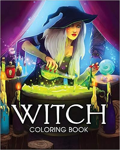 Witch Coloring Book: A Coloring Book for Adults Featuring Beautiful Witches, Magical Potions, and Spellbinding Ritual Scenes, by Coloring Book Cafe