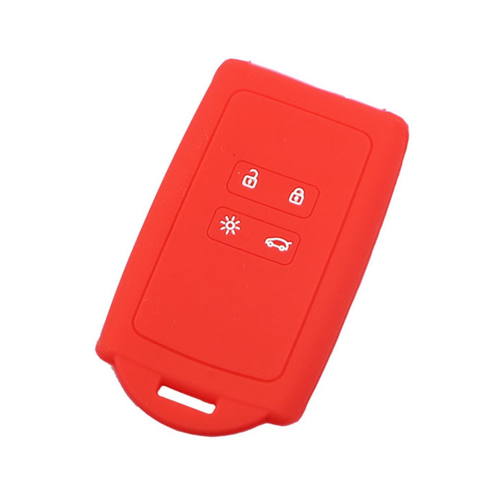 Happyit Silicone Car Remote Key Case Cover for 2016 – 2021 Kadjar 4 Buttons Skin Protector Accessories (Red)