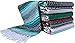 El Paso Designs Mexican Yoga Blanket – Colorful Falsa Serape Throw for Yoga, Beach, Picnic, Saddle, or Home Décor – Soft Woven Boho Blanket (Teal, Gray and Mint)